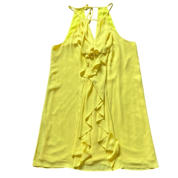 BCBG Hattie Ruffle Mini Dress in Yellow - Picture 4 of 5